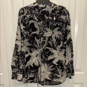 Talbots Black and White Botanical Women's Shirt